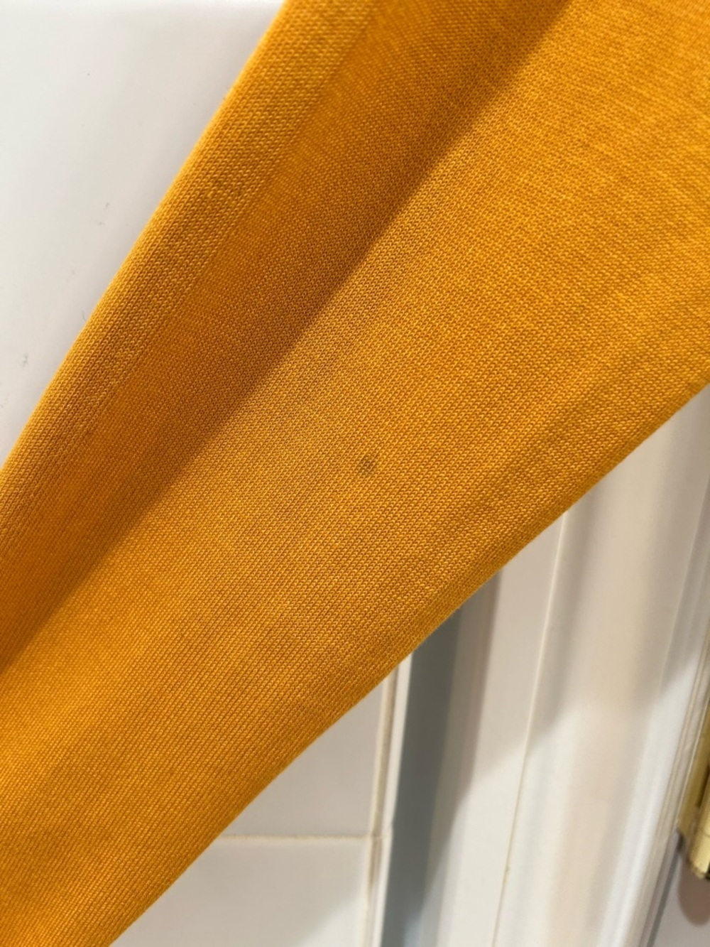 August Silk - Silk Blend Gathered Shoulder Cardigan Mustard Gold Button Down S - Picture 9 of 9